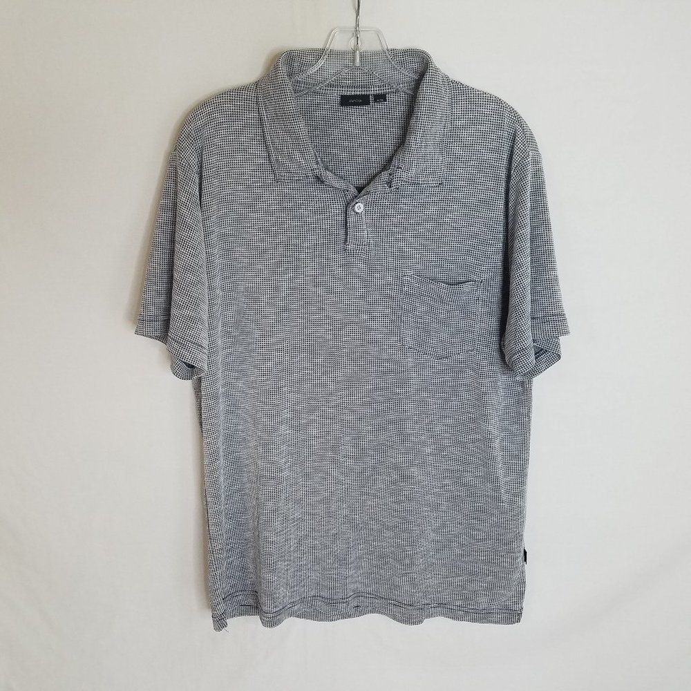 Onia Gray Polo Shirt Short Sleeve Men's Sie Medium